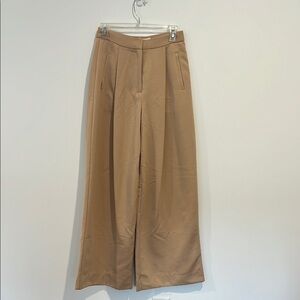 Happy x Nature Tan Wide Leg Textured Trouser Pants